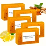 Turmeric & Kojic Acid Soap Bar,Turmeric Soap Bar for Face ＆ Body, Gentle Exfoliating, Turmeric Handmade Soap for All Skin Types