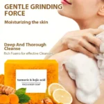 Turmeric & Kojic Acid Soap Bar,Turmeric Soap Bar for Face ＆ Body, Gentle Exfoliating, Turmeric Handmade Soap for All Skin Types
